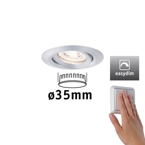 Koupelnová - P 92974 LED vestavné svítidlo Nova mini Plus EasyDim výklopné 1x4,2W 2.700K hliník 230V - PAULMANN - foto 1