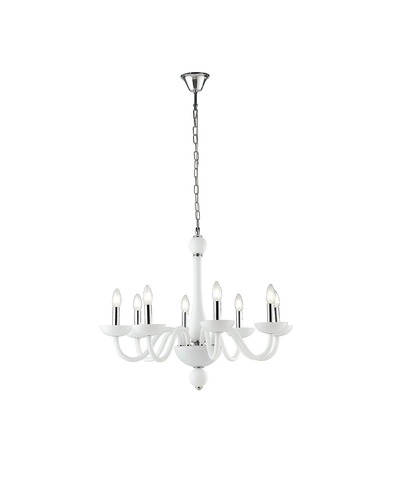 Dekorativní - FAN I-ALFIERE/8 BCO Závěsné svítidlo Alfiere, bílé/chrom, 8 x E14, 74 x 178 cm - FANEUROPE - foto 1