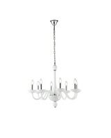 Dekorativní - FAN I-ALFIERE/8 BCO Závěsné svítidlo Alfiere, bílé/chrom, 8 x E14, 74 x 178 cm - FANEUROPE