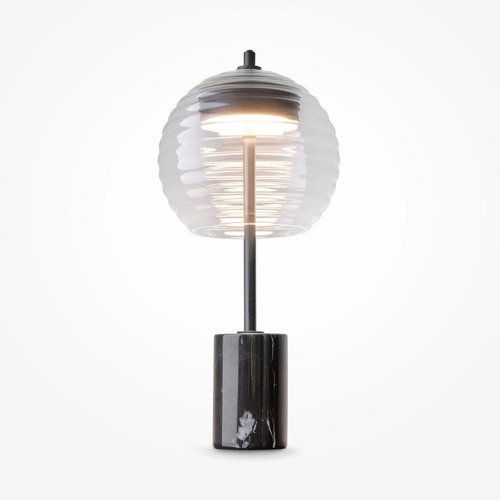 Stolní lampy dekorační - M P060TL-L12BK Stolní lampa Mystic 3000K 8W teplá bílá černý kov skleněné stínidlo - MAYTONI - foto 1