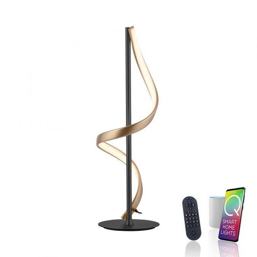 Stolní lampy dekorační - PN 4385-13 Paul Neuhaus LED stolní lampa Q-SWING antracit matná mosaz Smart Home ZigBee 2700-5000K - PAUL NEUHAUS - foto 1