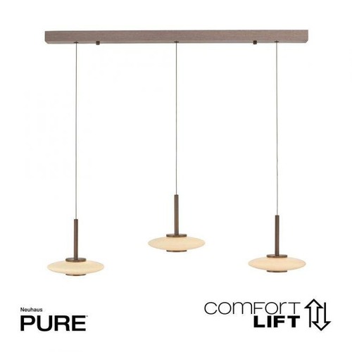 Vícečetná - PN 2083-34 Závěsné svítidlo PURE Vitrum 3 ramenné 2700K hnědá / opál - PAUL NEUHAUS - foto 1