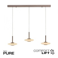 Vícečetná - PN 2083-34 Závěsné svítidlo PURE Vitrum 3 ramenné 2700K hnědá / opál - PAUL NEUHAUS