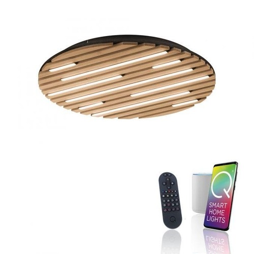 Kruhová - PN 6421-79 LED nástěnné a stropní svítidlo Q-AKUSTIK dřevo, přírodní Smarthome ZigBee 2700-5000K - PAUL NEUHAUS - foto 1