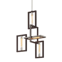 Dekorativní - HVLG F6184-CE Závěsné svítidlo ENIGMA kov bronz/ocel E27 4x40W - HUDSON VALLEY (Troy)