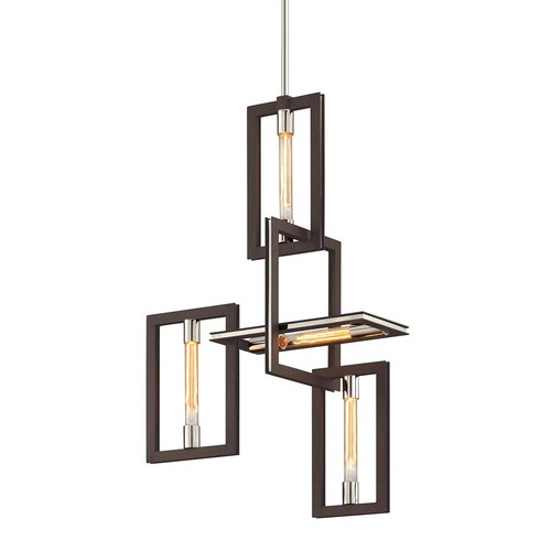 Dekorativní - HVLG F6184-CE Závěsné svítidlo ENIGMA kov bronz/ocel E27 4x40W - HUDSON VALLEY (Troy) - foto 1
