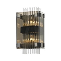 Dekorativní - HVLG B5902-CE Nástěnné svítidlo APOLLO kov/sklo bronz/chrom/kouřová E14 2x40W - HUDSON VALLEY (Troy)