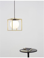Koule - NV 9206401 Závěsné svítidlo JULIET mosaz a černý kov bílé opálové sklo E14 1x12W IP20 bez žárovky - NOVA LUCE