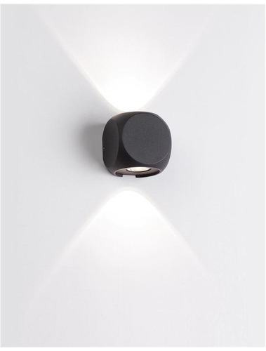 Nástěnná - NV 9226216 Venkovní nástěnné svítidlo ZARI černý hliník a sklo Cree LED 2x2W 3000K 100-240V 2x38st. IP54 světlo ve dvou směrech - NOVA LUCE - foto 1