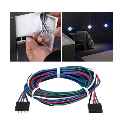 Zapuštěná - P 78421 LumiTiles kabel Square RGBW 1,3m 12V černá umělá hmota - PAULMANN - foto 1