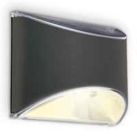Nástěnná - BRILO 3133015 Solární LED nástěnné svítidlo, 10 cm, antracit - BRILO