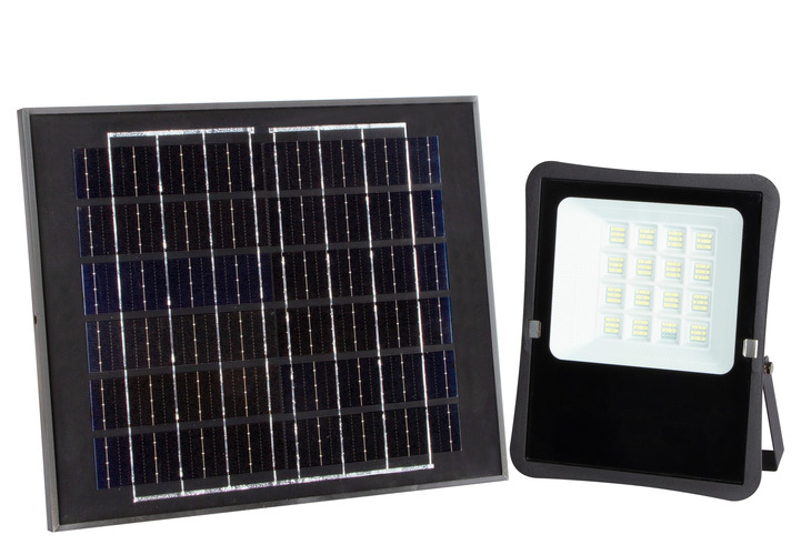 Solární světlomet - LED SMD světlomet se solárním panelem 6V/16W - foto 1