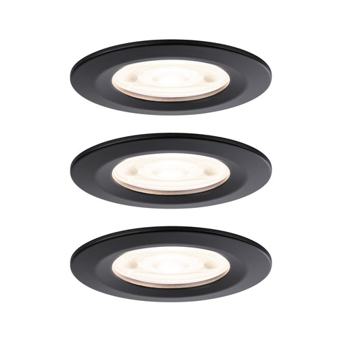 Koupelnová - P 92311 LED vestavné svítidlo Nova GU10 Flat nevýklopné IP44 3x4,9W 230V 2700K černá mat - PAULMANN - foto 1
