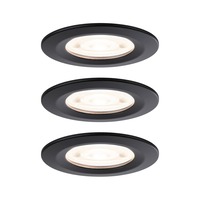 Koupelnová - P 92311 LED vestavné svítidlo Nova GU10 Flat nevýklopné IP44 3x4,9W 230V 2700K černá mat - PAULMANN