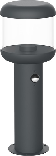 LED zahradní světla - Trávníková lampa hliníková průhledná PC E27 zásuvka IP54 + PIR SENSOR - foto 1