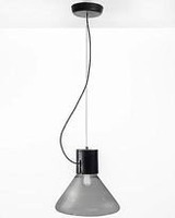 Dekorativní - BRO PC00865_003 Závěsné svítidlo MUFFINS 36cm šedá kouřová / dub evropský černě mořený / černý kabel - BROKIS B