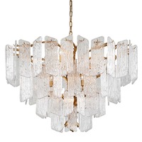 Dekorativní - HVLG 244-412-GL-CE Závěsné svítidlo PIEMONTE kov/sklo zlatá/čirá E14 12x60W - HUDSON VALLEY (Corbettt)