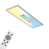 Hranatá - BRILO 7398-014 CCT svítidlo LED panel, RGB centrální světlo, 100 cm, 28 W, 3000 lm, stříbrná - BRILO