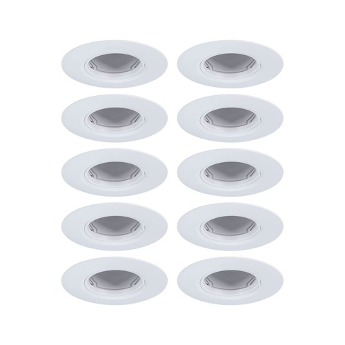 Kruhová - P 92118 Vestavné svítidlo 10ks-sada nevýklopné kruhové 90mm GU10 max. 10x10W 230V bílá - PAULMANN - foto 1