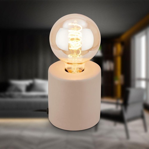 Stolní lampy dekorační - BRILO 7658011 Tubo stolní lampička - s vypínačem, E27 patice, max. 10W, béžová - BRILO - foto 1