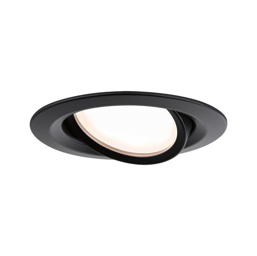 Koupelnová - P 92459 LED vestavné svítidlo Nova Plus Coin samostatné svítidlo výklopné IP65 kruhové 93mm 30° Coin 6W 230V stmívatelné 2700K černá mat - PAULMANN - foto 1