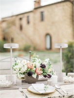 Na baterie - NV 9002863 Venkovní stolní lampa FUMO bílý hliník a akryl LED 2W 3000K 220-240V 163st. IP54 vypínač na těle / USB kabel - NOVA LUCE