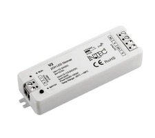 Ovladače a stmívače pro jednobarevné LED pásky - FAN RF-RICEVITORE-2CH Přijímač RF 2,4 GHz, 10,5 A 12-24 V, výstup 2 ch x 5 A (2 x 60-120 W), 9,7 x 3,3 x 1,8 cm - FANEUROPE