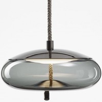 Dekorativní - BRO PC01037_004 Závěsné svítidlo KNOT SMALL DISCO 6,5W 2700K 773lm šedá kouřová / černý chrom PC1037_SGTR_GL_CHBL_CHBLC_RN  - BROKIS C