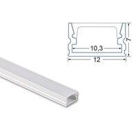 Al profily k přisazení - ML-761.010.74.2 Přisazený hliníkový profil PM 12x7mm, včetně mléčného difuzoru 2m
2 m