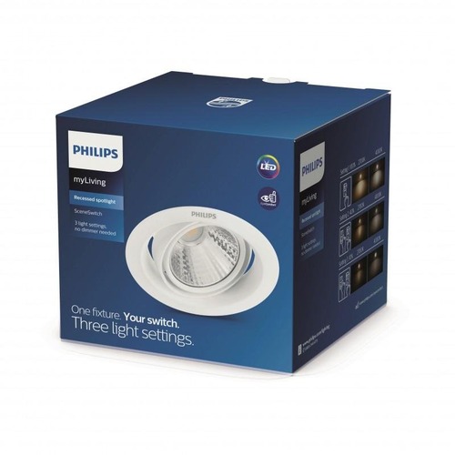 Kruhová - PH 59555/31/EO Pomeron SVÍTIDLO PODHLEDOVÉ LED 5W 330lm 2700K stmívatelné, bílá - PHILIPS (915005808501) - foto 1