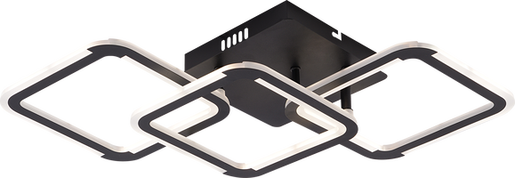 LED stropní svítidla - LED stropní lampa CCT 45W černá stmívatelné + dálkové ovládání