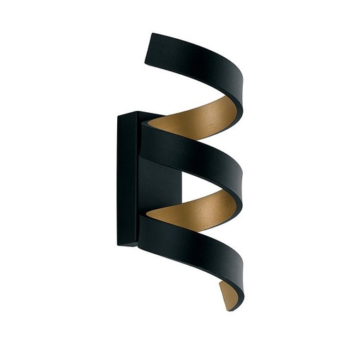 Dekorativní - FAN LED-HELIX-AP3 NER Nástěnné svítidlo LED HELIX černá/zlatá, 9 W, 720 lm, 4000 K, 10 x 13,5 x 26 cm - FANEUROPE - foto 1