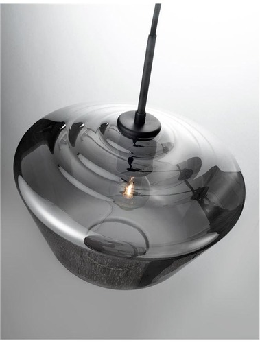 Kónická - NV 9724141 Závěsné svítidlo VEIRO chromové sklo černý kov černý kabel E27 1x12W 230V IP20 bez žárovky - NOVA LUCE - foto 1