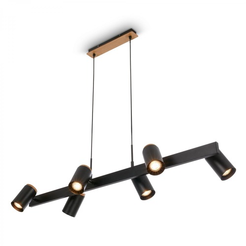 Podélná - BRI 4059065 BRILONER Duta závěsné svítidlo - nastavitelné, GU10 patice, 6-ramenné, černá 4059065 - foto 1