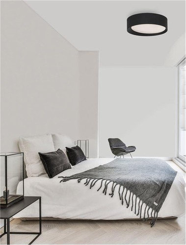 Kruhová - NV 9085221 Stropní svítidlo OBY černý hliník a akryl LED 30W 230V 3000K IP20 stmívatelné - NOVA LUCE - foto 1