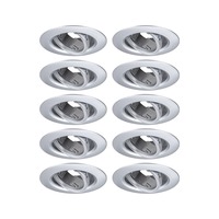 Kruhová - P 92116 Vestavné svítidlo 10ks-sada výklopné kruhové 90mm 30° GU10 max. 10x10W 230V matný chrom - PAULMANN