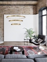 Kruhová - NV 9172869 Závěsné svítidlo EMPATIA LED 108W 3000K mosaz 807+600+395x2000mm stmívatelné - NOVA LUCE