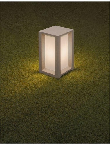 Sloupková - NV 9739352 Venkovní sloupkové svítidlo CASTRO bílý pískovec a akryl E27 1x12W bez žárovky 100-240V IP65 - NOVA LUCE - foto 1