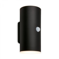 Nástěnná - BRI 3787015 Lima LED venkovní nástěnné svítidlo, pohybové čidlo, soumrakový senzor, nabíjecí, černá - BRILONER