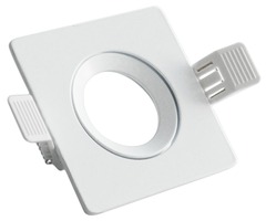 Hranatá - CEN KLS-BI KLAK ZAPUŠTĚNÝ ČTVEREC VÝKLOPNÝ 30d pro spot 50mm. BÍLÝ držák pro GU10, včetně patice GU10 - CENTURY