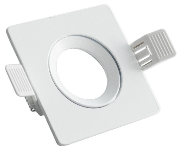 Hranatá - CEN KLS-BI KLAK ZAPUŠTĚNÝ ČTVEREC VÝKLOPNÝ 30d pro spot 50mm. BÍLÝ držák pro GU10, včetně patice GU10 - CENTURY - foto 1