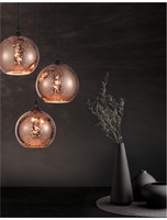 Vícečetná - NV 8142681 Závěsné svítidlo BLAZE měďené sklo a černý kov E27 3x12W 230V IP20 bez žárovky - NOVA LUCE
