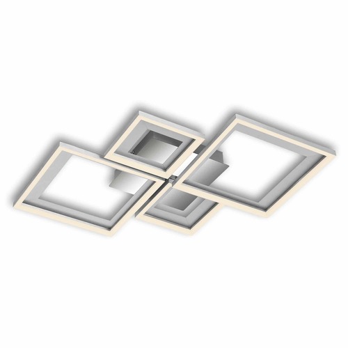 Hranatá - BRILO 3727-019 LED stropní svítidlo, 53 cm, 24 W, 120 lm, hliník-chrom - BRILO - foto 1