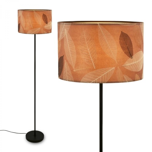Stojací lampy - BRI 1853014 Mata stojanová lampa, dekor s lístky, nožní vypínač, kávová barva - BRILONER - foto 1