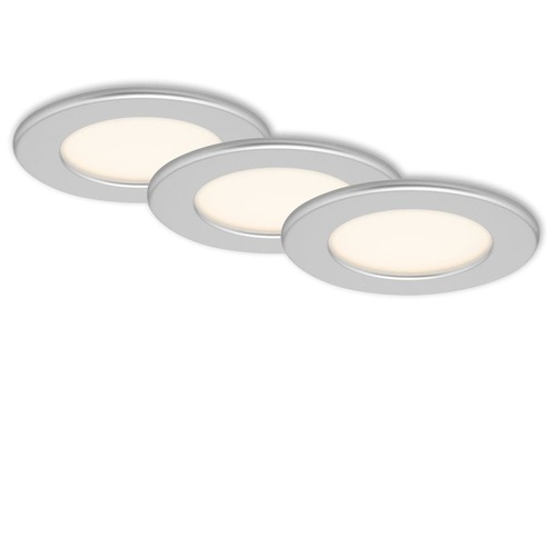 Kruhová - BRI 7053-034 3ks sada LED vestavné svítidlo, pr. 11,5 cm, 6 W, matný chrom - BRILONER - foto 1