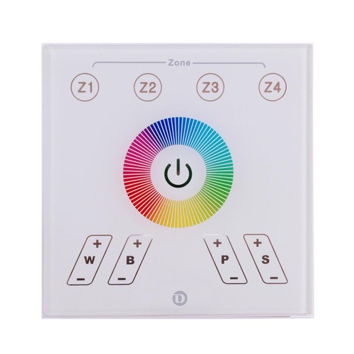 Ovladače pro vícebarevné LED pásky, RGB, RGBW - IMPR 843021 KapegoLED řídící jednotka Touchpanel RF Color + White 230V 4 CH  - LIGHT IMPRESSIONS - foto 1