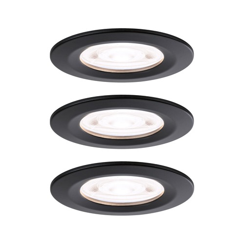 Koupelnová - P 92339 LED vestavné svítidlo Nova GU10 Flat nevýklopné IP44 3x4,9W 230V 4000K černá mat - PAULMANN - foto 1
