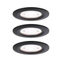 Koupelnová - P 92339 LED vestavné svítidlo Nova GU10 Flat nevýklopné IP44 3x4,9W 230V 4000K černá mat - PAULMANN