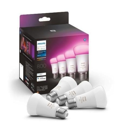 SmartHome Paul Neuhaus - PH 8719514328402 Hue Bluetooth LED White and Color Ambiance set 4ks žárovek Philips 8719514328402 E27 A60 6,5W 800lm 2000-6500K RGB stmívatelné - PHILIPS (929002489604) - foto 1