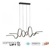 Podélná - PN 2292-18 ALTITUDE LED závěsné svítidlo černé nastavitelná výška in 3 krokové SimplyDim 3000K - PAUL NEUHAUS